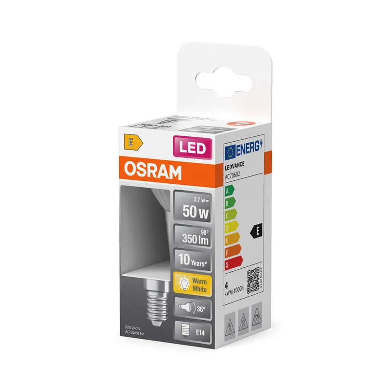 OSRAM Lampada LED LED STAR PAR16 4.5W 827 E14, 350 lm, 2700 K, Bianco caldo