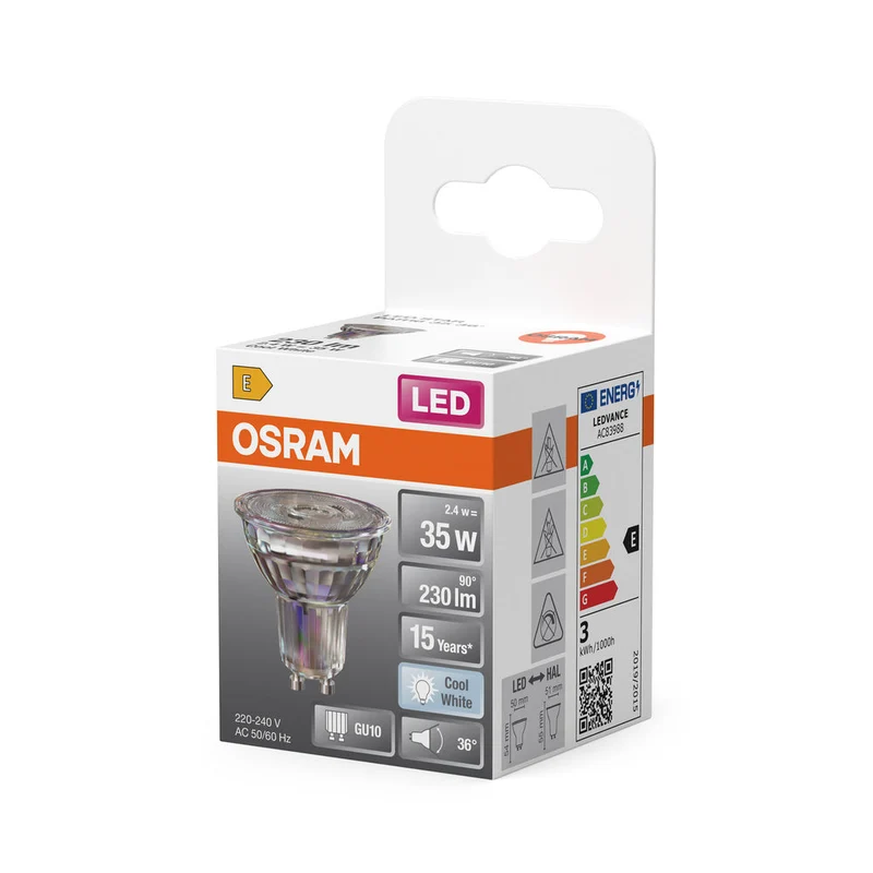 OSRAM LED STAR PAR16 LED Faretto (ex 35W) 2,6W / 4000K Bianco freddo GU10