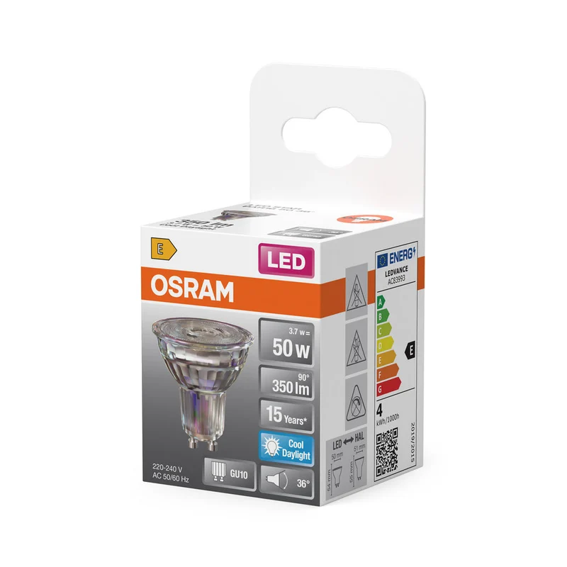 OSRAM LED STAR PAR16 Spot (ex 50W) 4,3W / 6500K Bianco freddo GU10