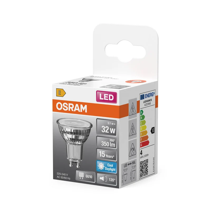 OSRAM LED Star Lampada Riflettore, 4.3W, 350lm, GU10, Luce diurna fredda