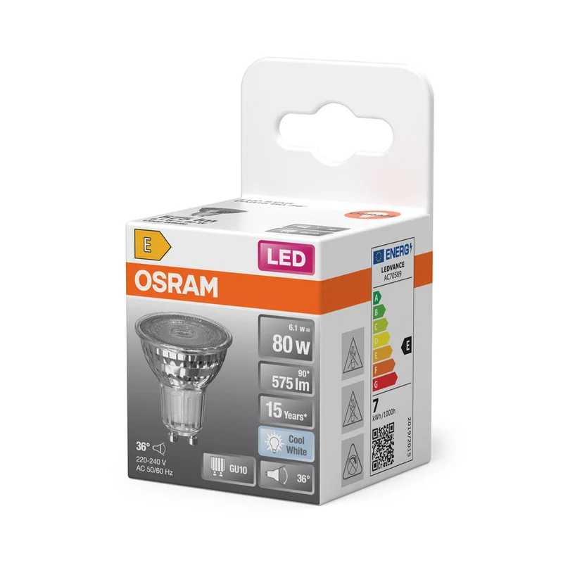 OSRAM LED Riflettore Lampada LED STAR PAR16 6.9W 840 GU10 575lm, 575 lm, 4000 K, Bianco freddo