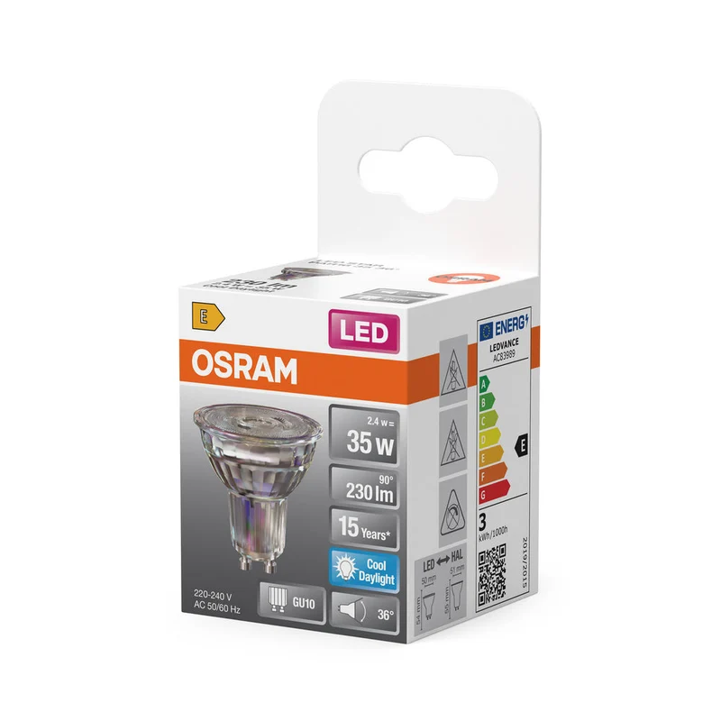 OSRAM LED LED STAR PAR16 Spot (ex 35W) 2,6W / 6500K Bianco freddo GU10