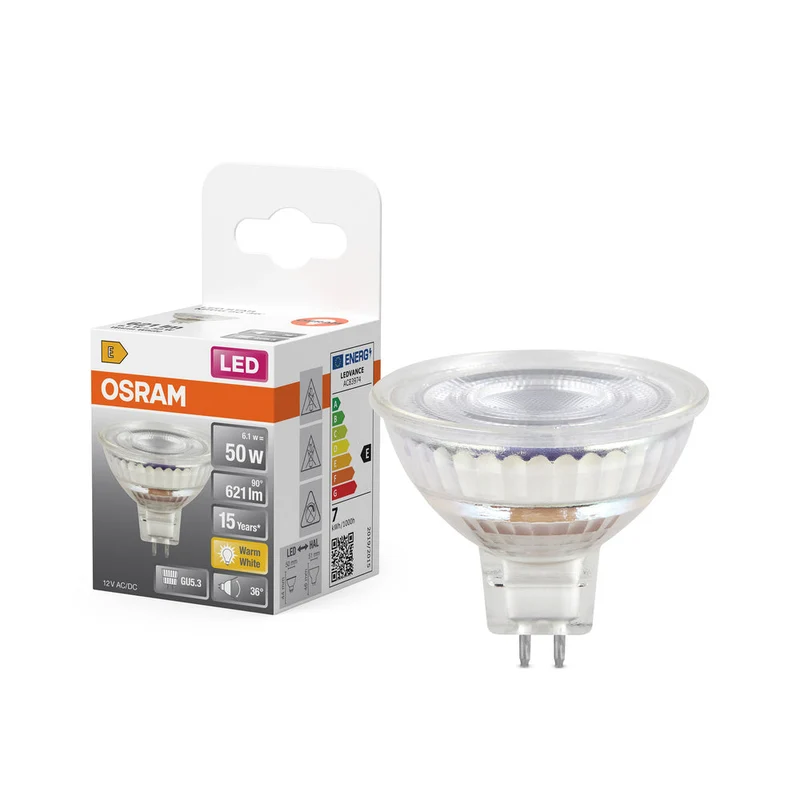 OSRAM LED STAR MR16 12V Faretto LED (ex 50W) 6.5W / 2700K Bianco caldo GU5.3