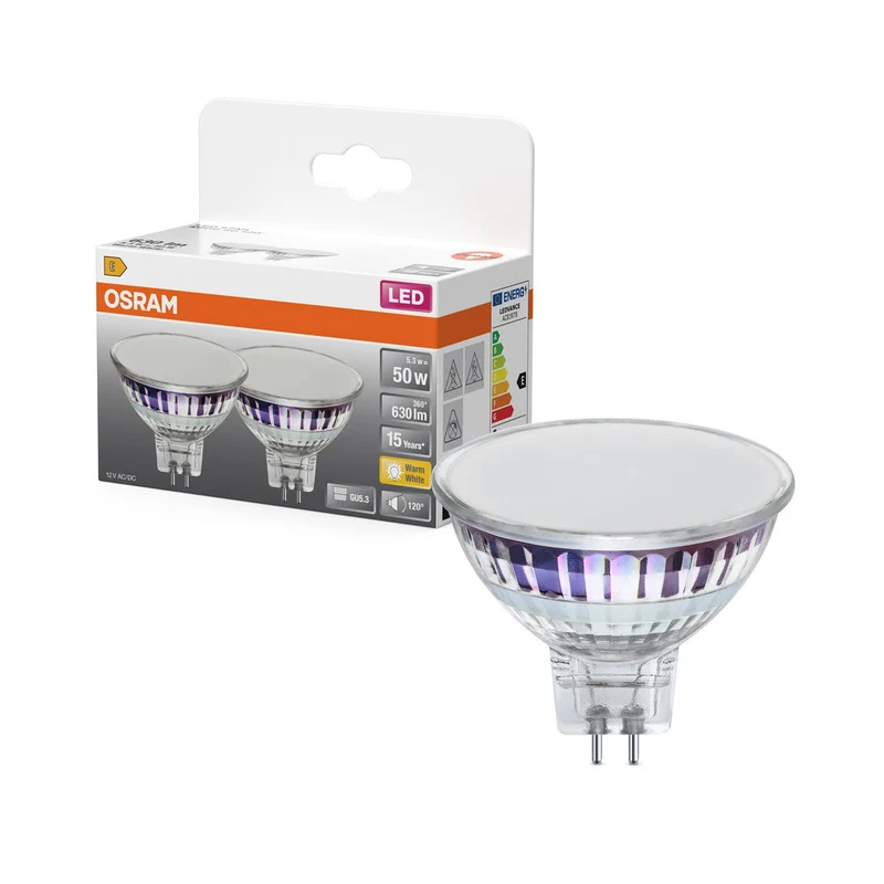 OSRAM SPOT MR16 GL 50 LED-lampada riflettore, 6,5W, 630lm, GU5.3, bianco caldo