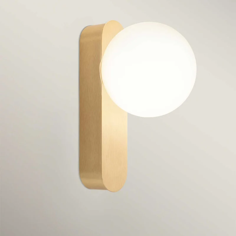 Perlina - Applique murale LED en acier et verre opalin, style contemporain