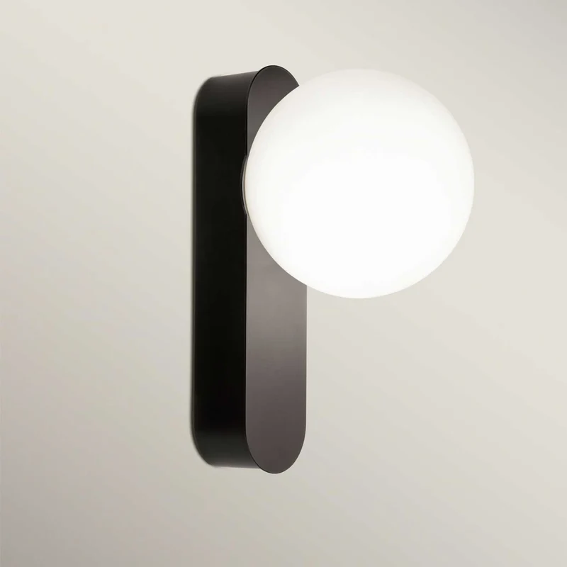 Perlina - Applique murale LED en acier et verre opalin, style contemporain