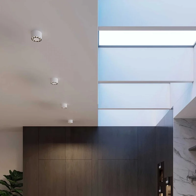 Pikok - Spot LED minimaliste en aluminium blanc, 4000 K