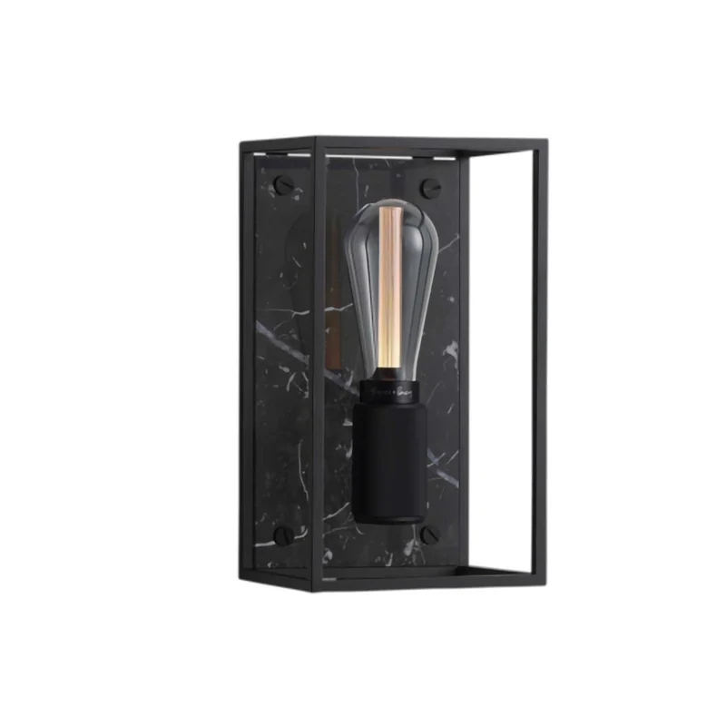 Caged Wall Medium - Applique murale en acier et marbre, hauteur 30 cm