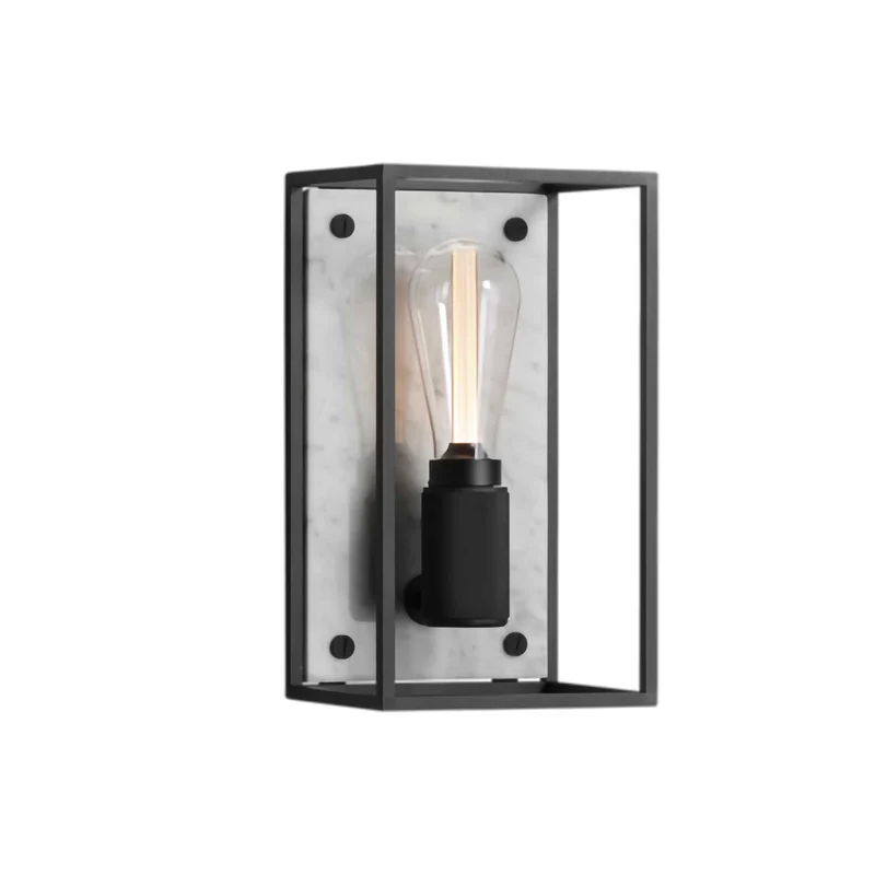 Caged Wall Medium - Applique murale en acier et marbre, hauteur 30 cm