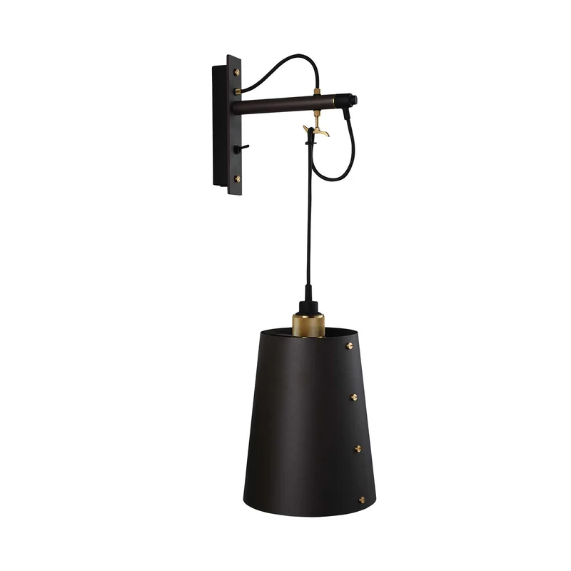 Hooked Wall - Applique murale en acier avec abat-jour, Ø 14 ou 21 cm