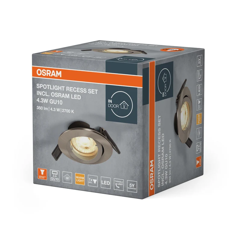 OSRAM FARETTO INCASSO TWISTLOCK LED Spotlight Ø 88,5mm, bianco 4,3W / 2700K Bianco caldo GU10