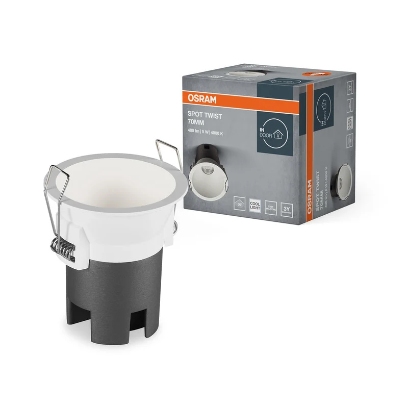 OSRAM SPOT TWIST Downlight, Ø 70mm, bianco, 5W, 400lm, 840 WT