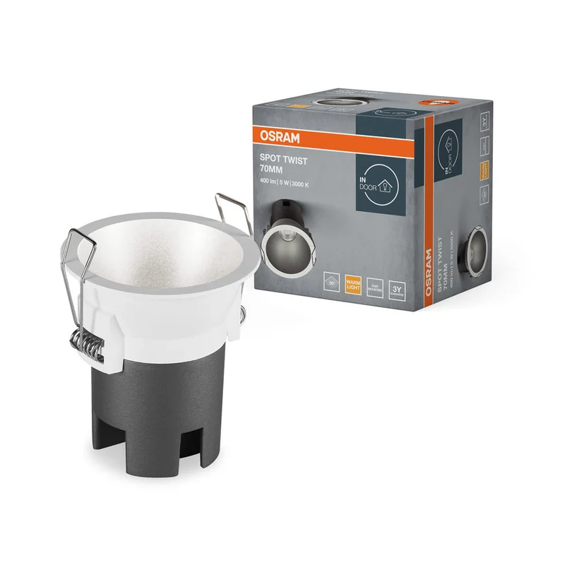OSRAM SPOT TWIST Ø 70mm Downlight, argento, 5W, 400lm, 830 WT