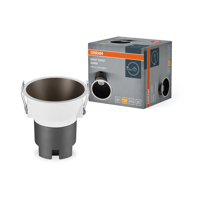 OSRAM SPOT TWIST Ø 93mm Downlight, nero, 10W, 800lm, 830 WT