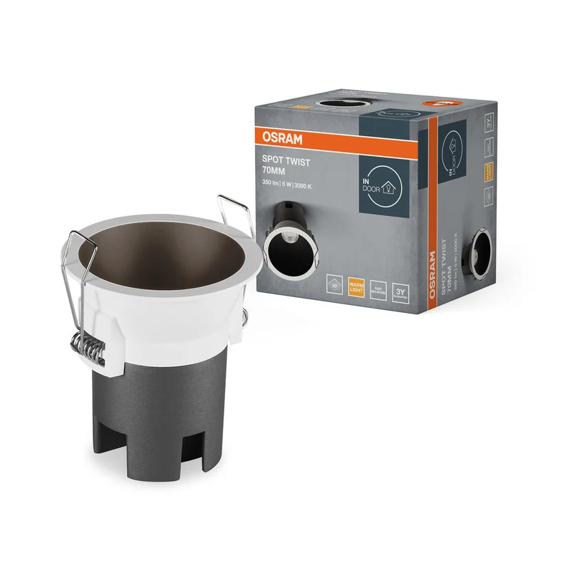 OSRAM SPOT TWIST Ø 70mm Downlight, nero, 5W, 400lm, 830 WT