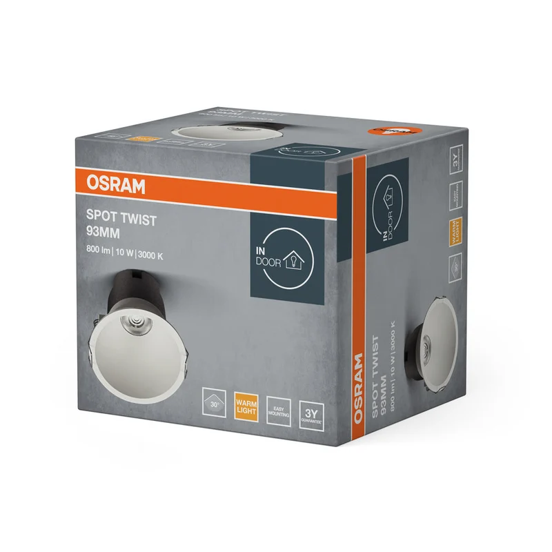 OSRAM SPOT TWIST Ø 93mm Downlight, bianco, 10W, 800lm, 830 WT
