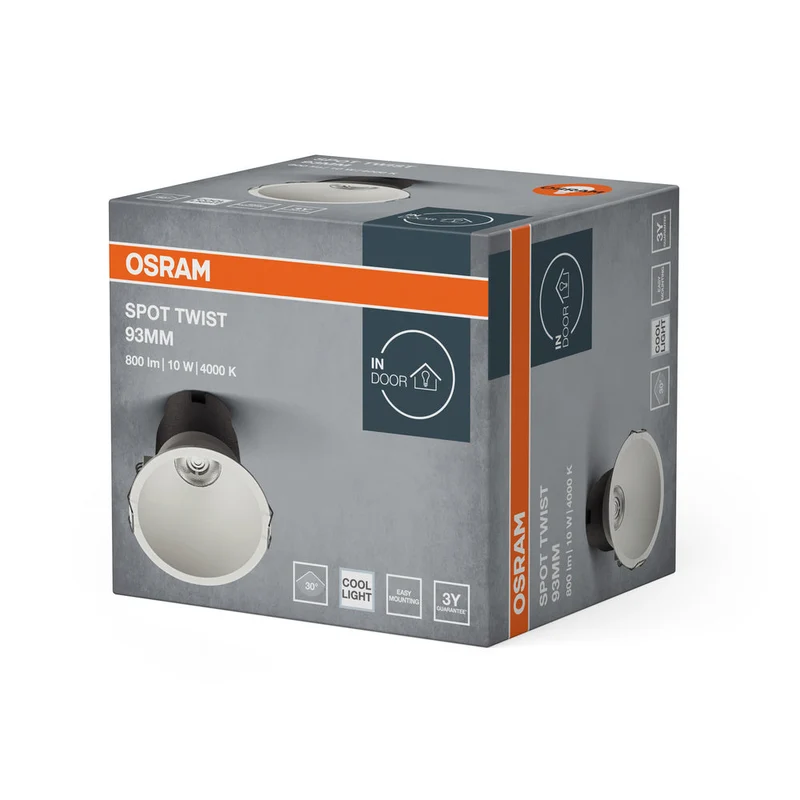 OSRAM SPOT TWIST Ø 93mm Downlight, bianco, 10W, 800lm, 840 WT