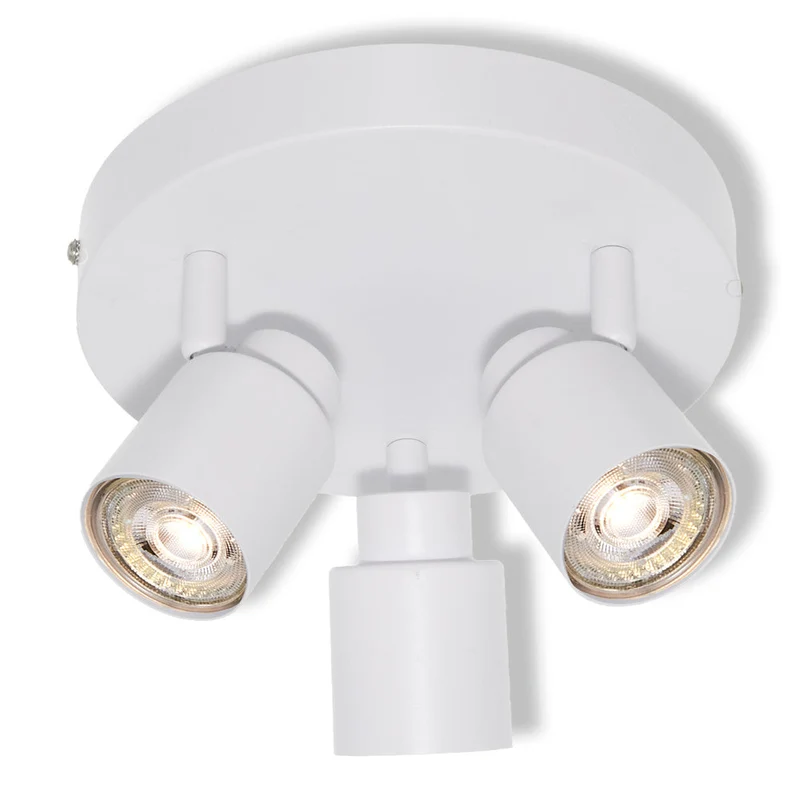 OSRAM Faretto LED a 3 punti PRIMAL Plate, lampada, 3xGU10, bianco