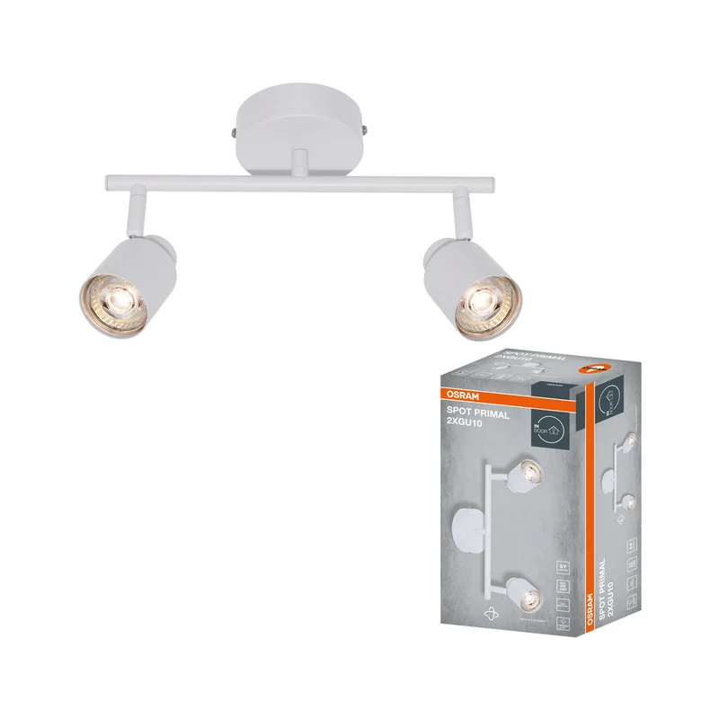 OSRAM Faretto LED a 2 punti PRIMAL, lampada, 2xGU10, bianco