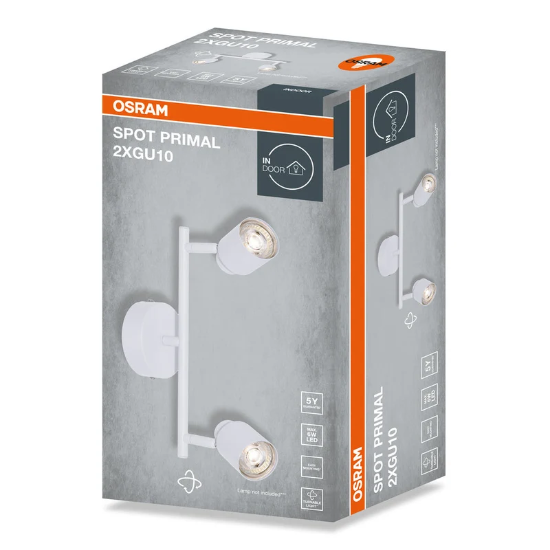 OSRAM Faretto LED a 2 punti PRIMAL, lampada, 2xGU10, bianco