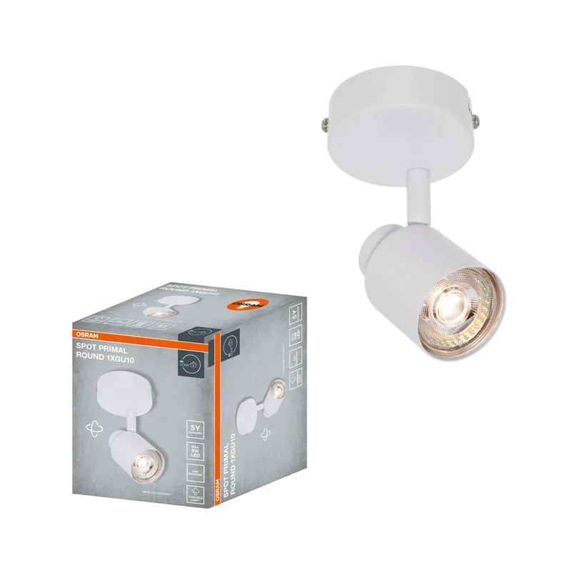 OSRAM Faretto LED a 1 Punto PRIMAL Rotondo, Lampada, 1xGU10, Bianco