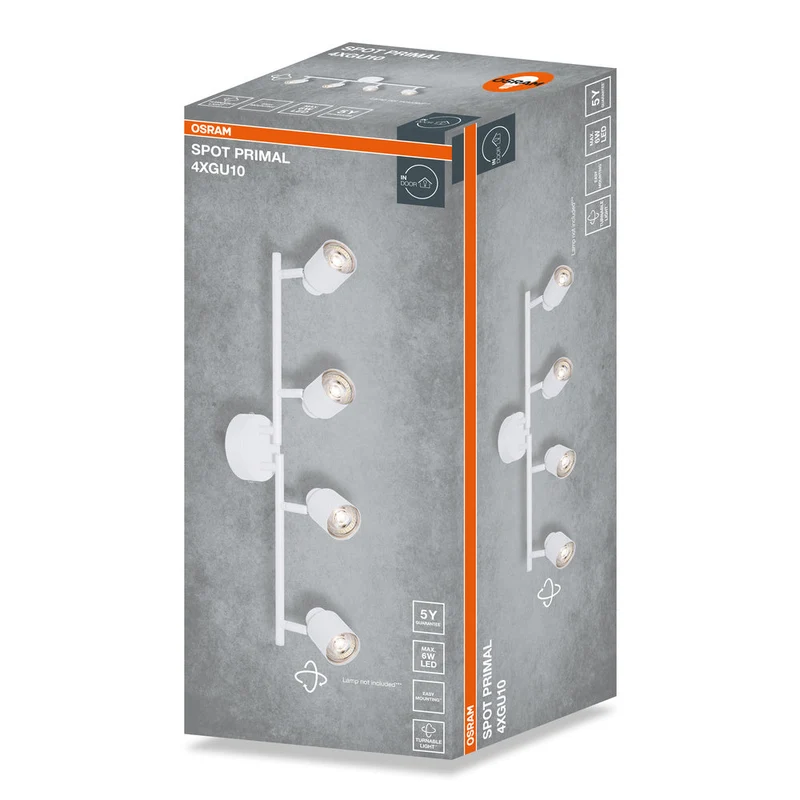 OSRAM Faretto LED a 4 punti PRIMAL, lampada, 4xGU10, bianco