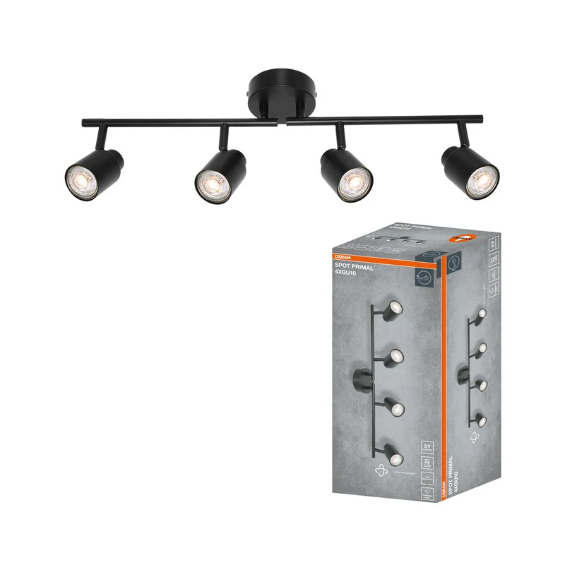 OSRAM Faretto LED a 4 punti PRIMAL, lampada, 4xGU10, nero