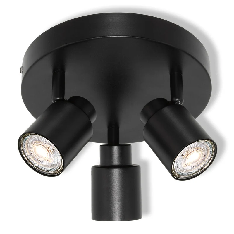 OSRAM Faretto LED a 3 punti PRIMAL Plate, lampada, 3xGU10, nero