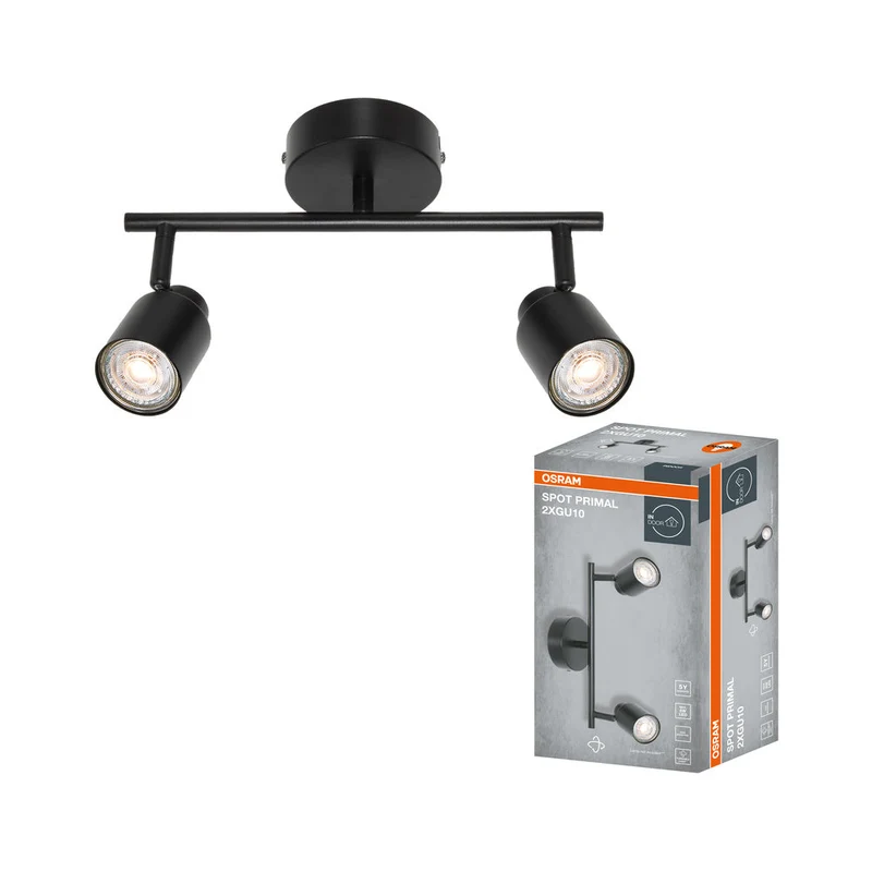 OSRAM Faretto LED a 2 punti PRIMAL, Lampada, 2xGU10, Nero