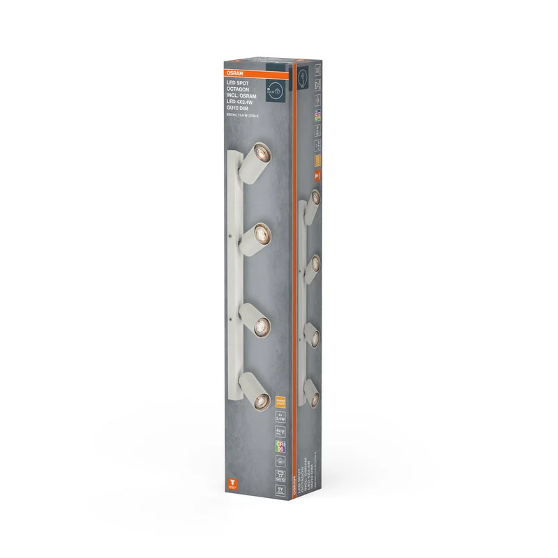OSRAM LED SPOT OCTAGON lampada da soffitto 4 x 3,4W, GU10, 920lm, bianco