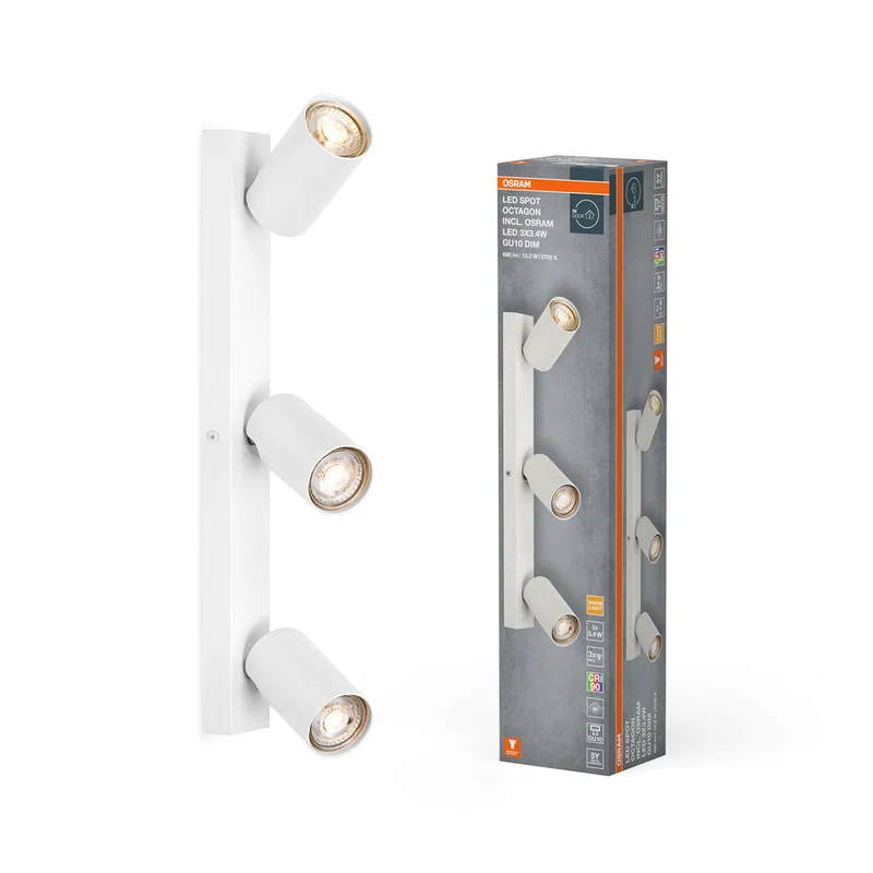OSRAM LED SPOT OCTAGON lampada da soffitto 3 x 3,4W, GU10, 690lm, bianco