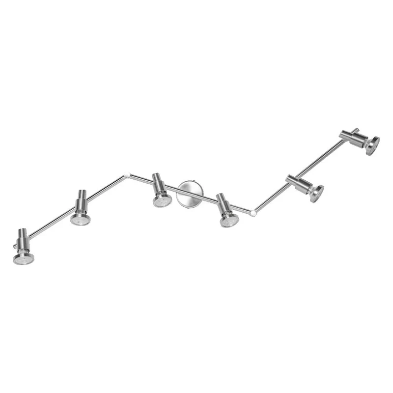 OSRAM Faretto LED, faretto di alta qualità a 6 fiamme in alluminio, adatto per parete e soffitto interno, lampadine GU10 sostituibili incluse, bianco caldo (2700K), 3W, FARETTO LED GU10 6x3W