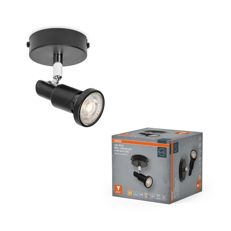 OSRAM LED SPOT GU10 Lampada da soffitto / lampada da parete 3,4W, 230lm, nero