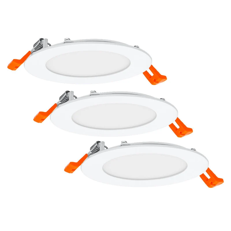OSRAM Faretto da incasso bianco, Slim Downlight con driver integrato, Ø 120 mm, luce colore bianco caldo (3000K), 8W, IP20, confezione da 3 pezzi