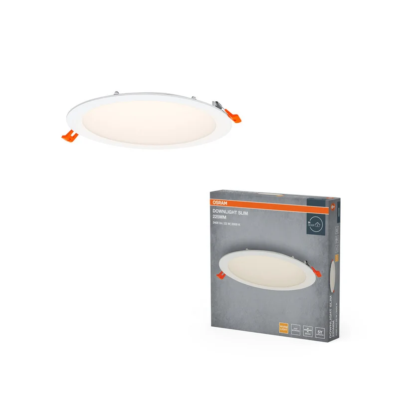OSRAM RECESS SLIM DOWNLIGHT LED lampada da soffitto, Ø 225mm, 220…240V, 22W / 3000K bianco caldo