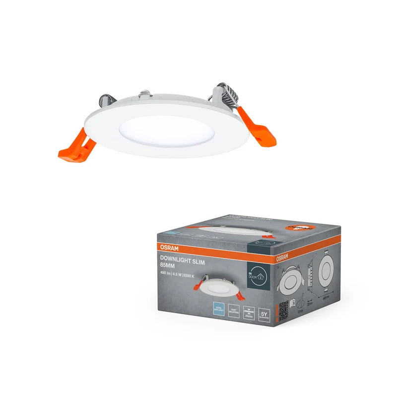 OSRAM RECESS SLIM DOWNLIGHT LED lampada da soffitto, Ø 85mm, 220…240V 4,50W / 6500K luce fredda