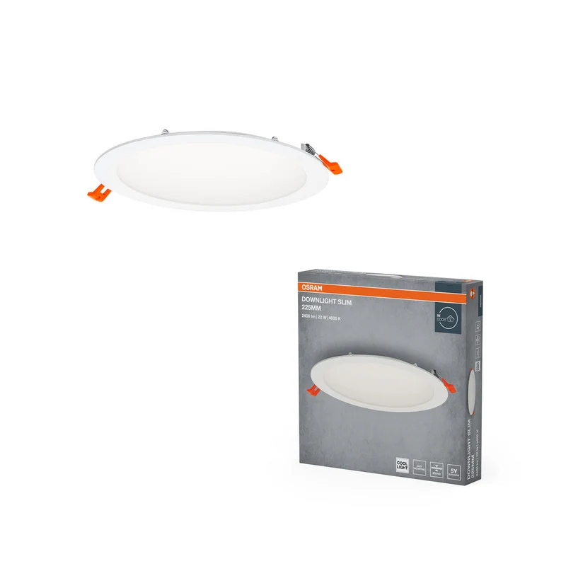 OSRAM RECESS SLIM DOWNLIGHT LED Lampada da soffitto, Ø 225mm, 220…240V 22W / 4000K Bianco freddo