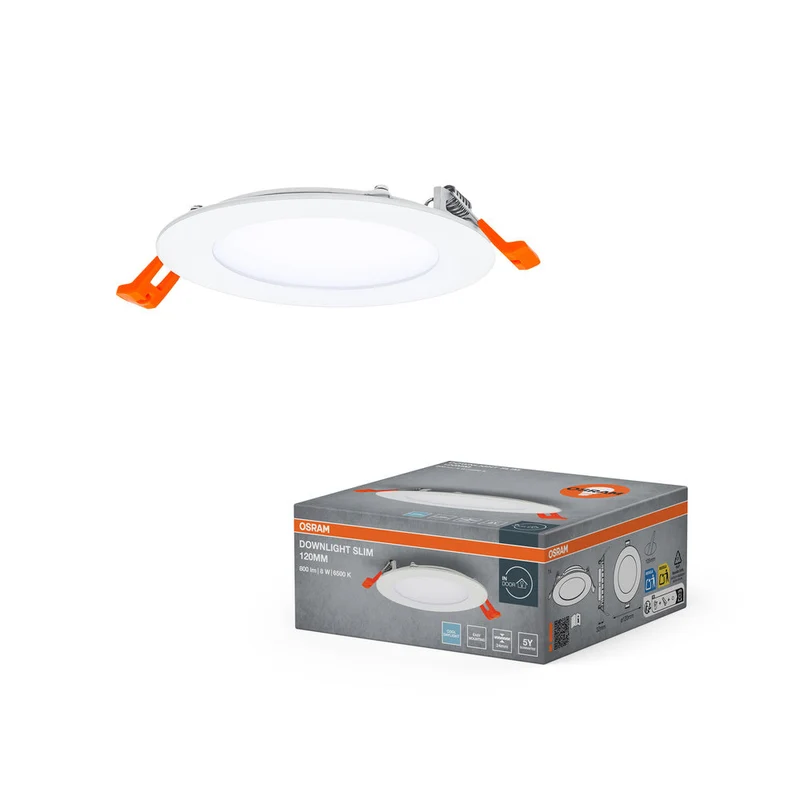 OSRAM RECESS SLIM DOWNLIGHT LED lampada da soffitto, Ø 120mm, 220…240V 8W / 6500K Bianco freddo