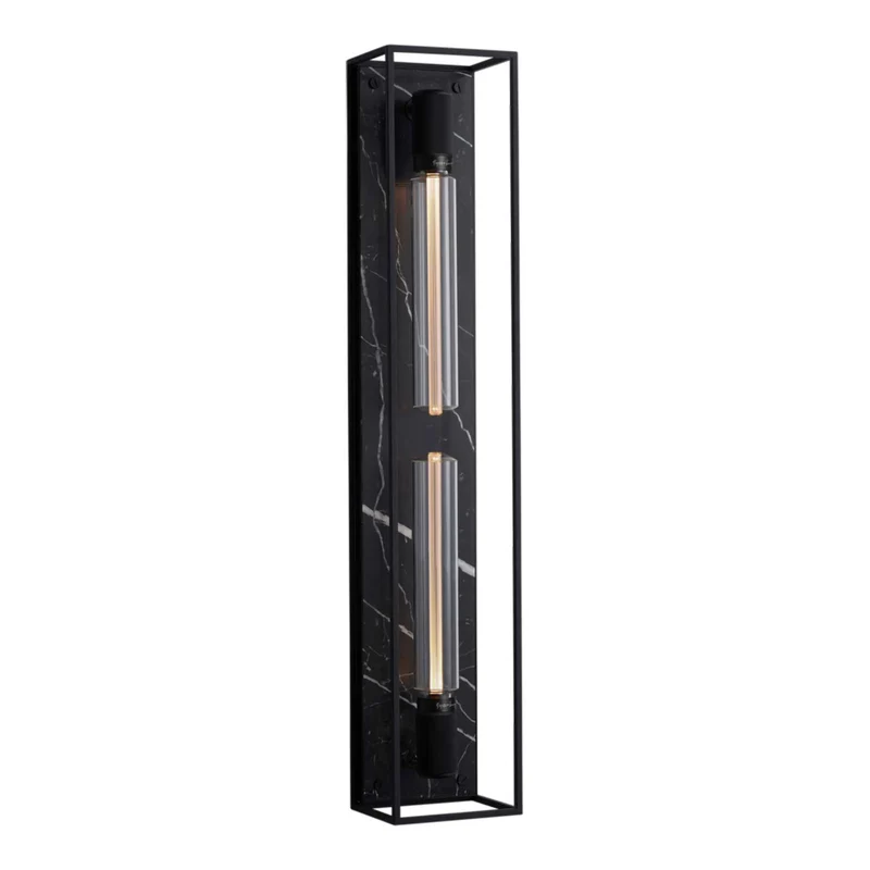 Caged Wet X Large - Applique murale en acier, verre et marbre, H 92 cm