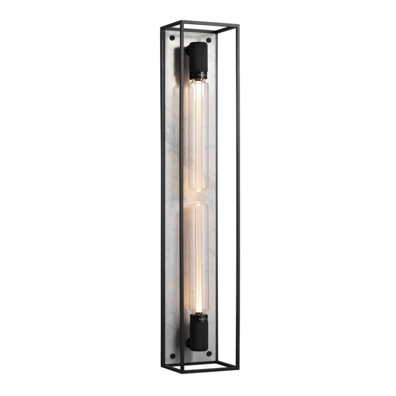 Caged Wet X Large - Applique murale en acier, verre et marbre, H 92 cm