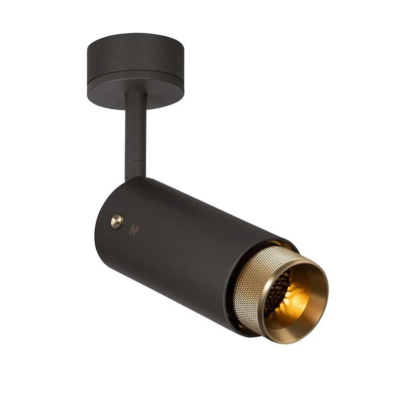 Exhaust Cross - Spot orientable en acier au design industriel, hauteur 25 cm