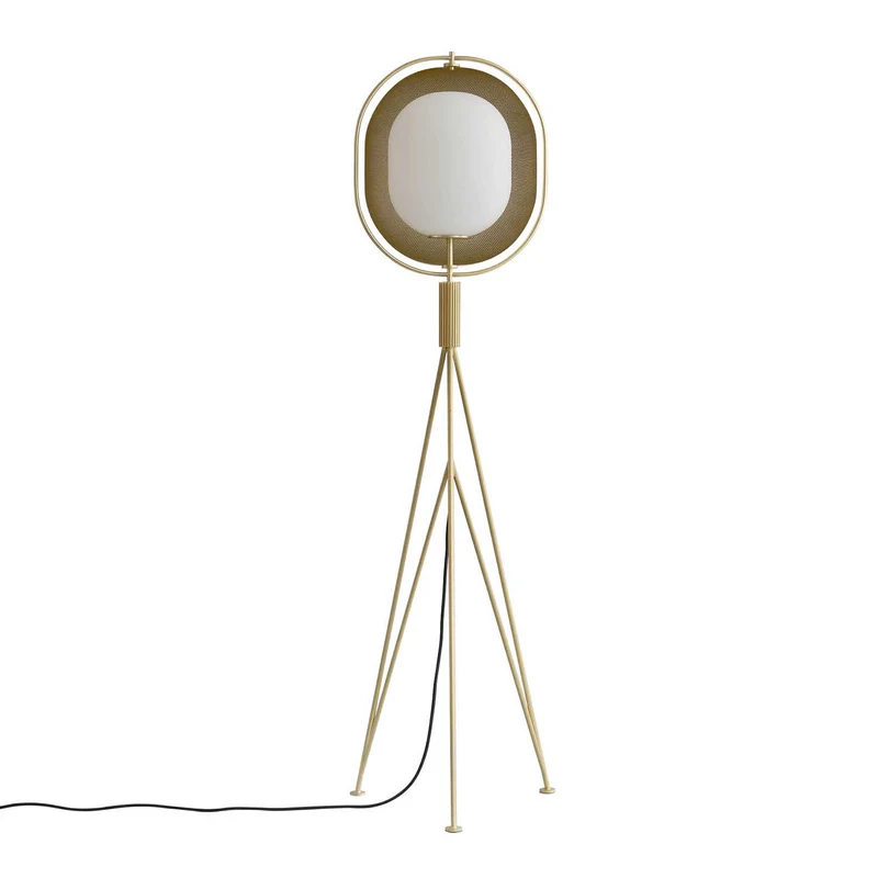 Pearl Floor - Lampadaire art déco en métal et verre, hauteur 140 cm