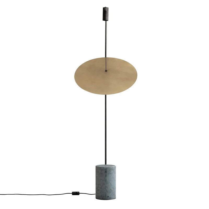 The Moon - Lampadaire art déco en métal et marbre, hauteur 188 cm