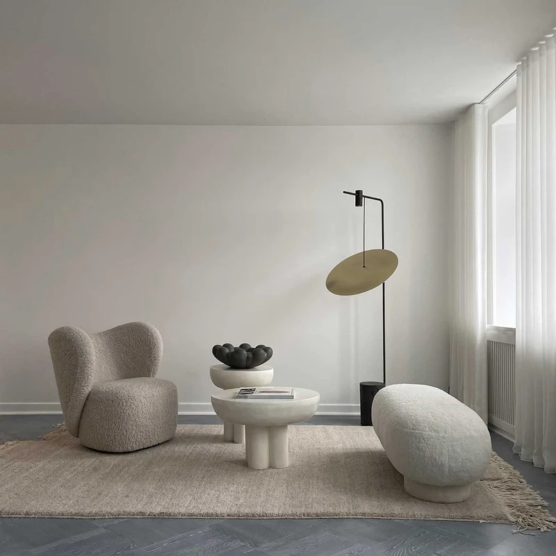The Moon - Lampadaire art déco en métal et marbre, hauteur 188 cm