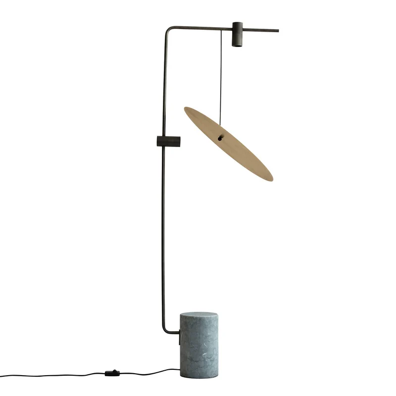 The Moon - Lampadaire art déco en métal et marbre, hauteur 188 cm