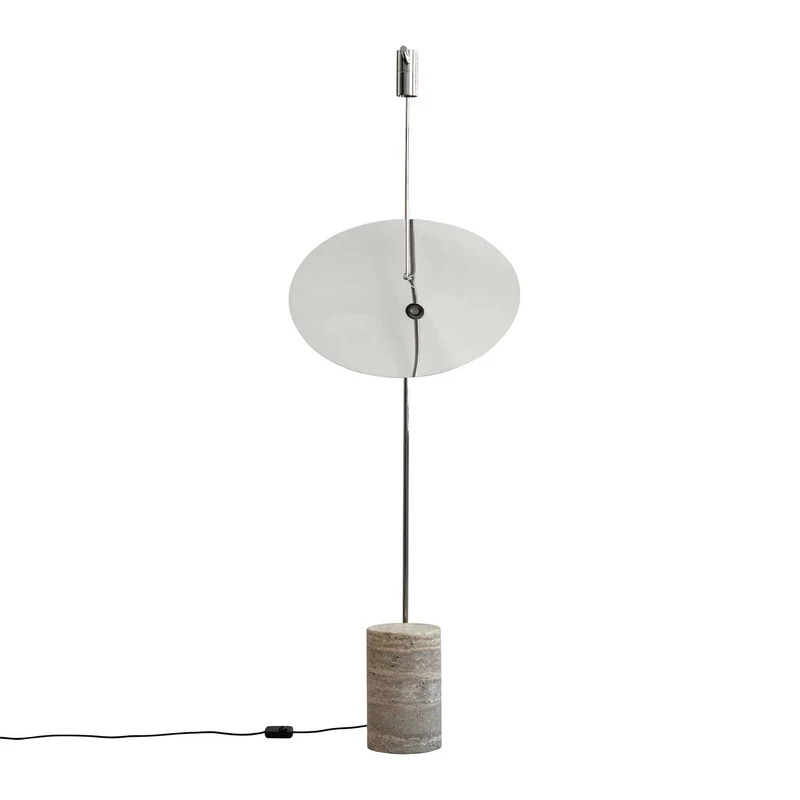 The Moon - Lampadaire art déco en métal et marbre, hauteur 188 cm
