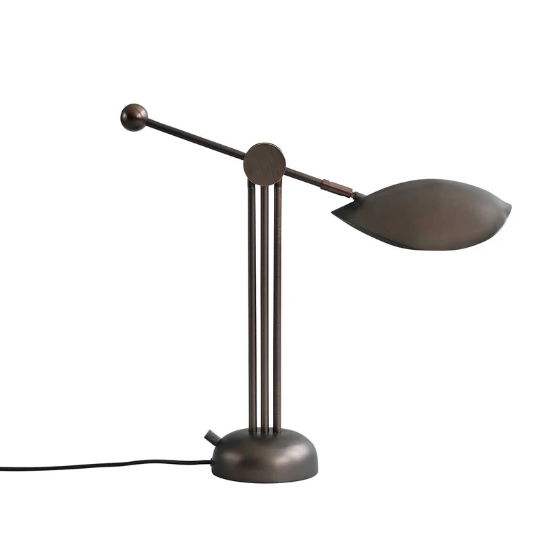 Stingray Table - Lampe à poser brutaliste en métal bronze, 53 cm