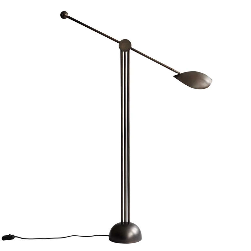 Stingray Floor - Lampadaire brutaliste en acier bronze, hauteur 145 cm