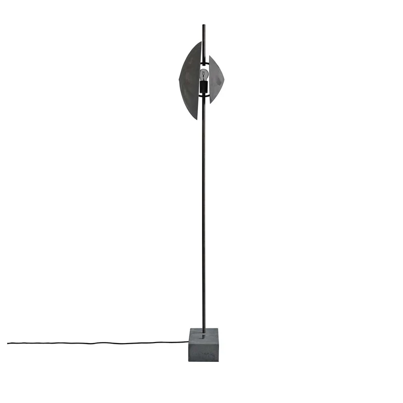 Dawn - Lampadaire brutaliste en acier gris basalte, hauteur 168 cm