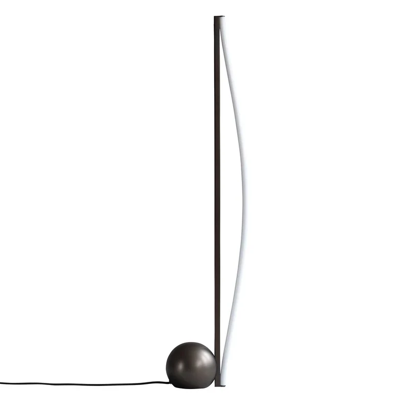 Bow Lamp - Lampadaire LED minimaliste en acier bronze, 100 cm